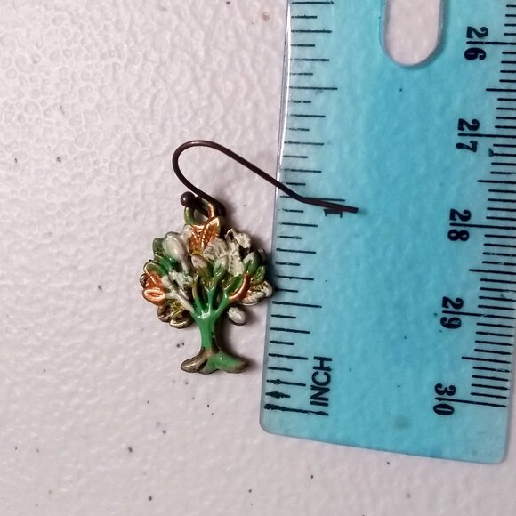 Tree of Life! Patina Painted Bronze Necklace & Earrings Set | Autumn Fall Colors - Picture 7 of 10